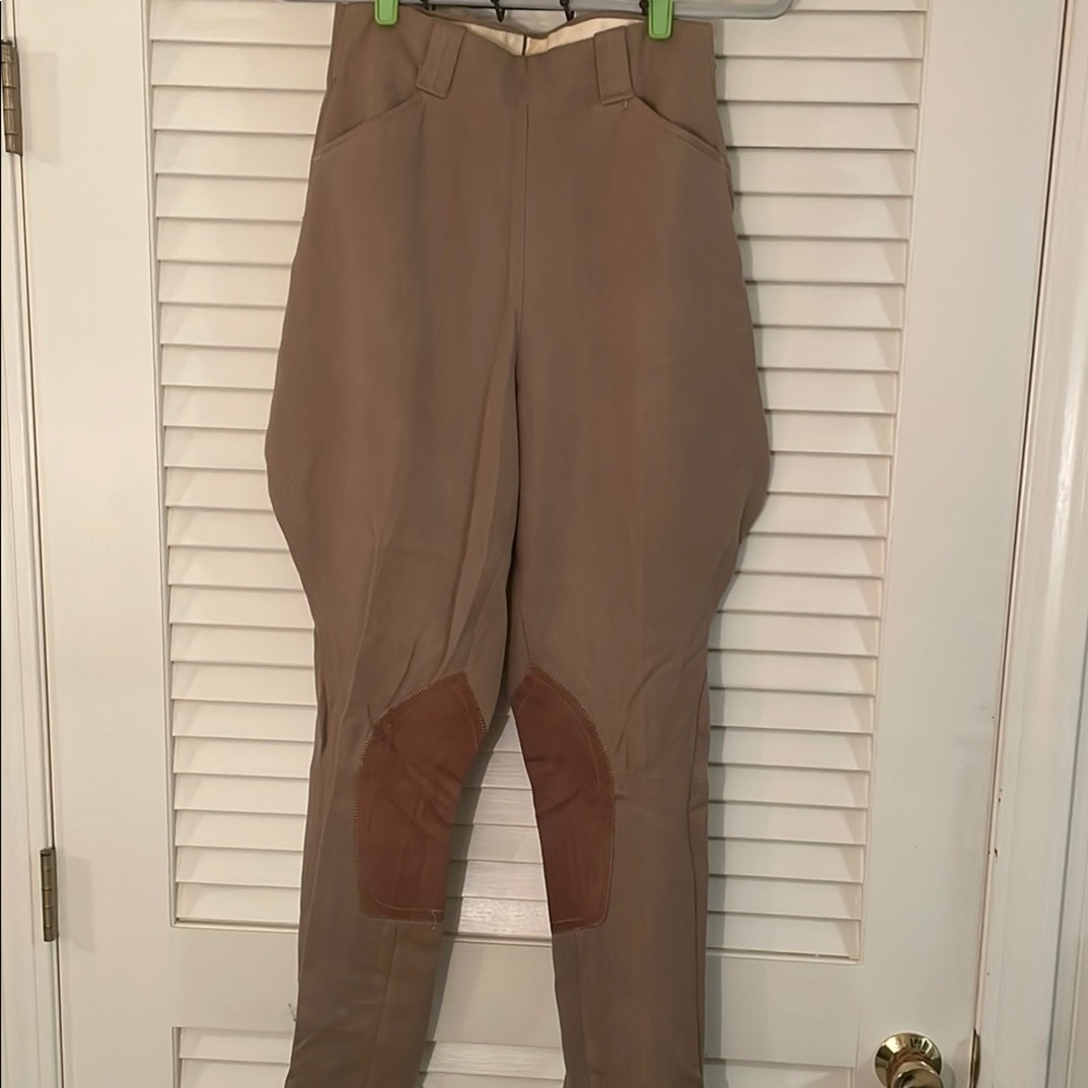 Vintage Military Horse Equestrian Tan Soft Cognac Suede Riding Pants
